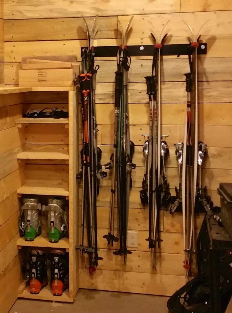 StoreYourBoard Ski Rack Wall Mount â€“ Heavy-Duty Steel Ski Wall Mount Holds Up to 8 Pairs of Skis, Space-Saving Ski Rack for Garage, Home, or Cabin â€“ Durable Wall Storage Organizer - Holds Up to 200lb - Image 2